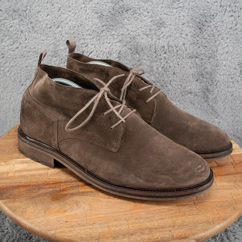 Bruno Magli Men's Chukka Desert Suede Ankle Boots Leather EU 43.5 US 10.5 Brown